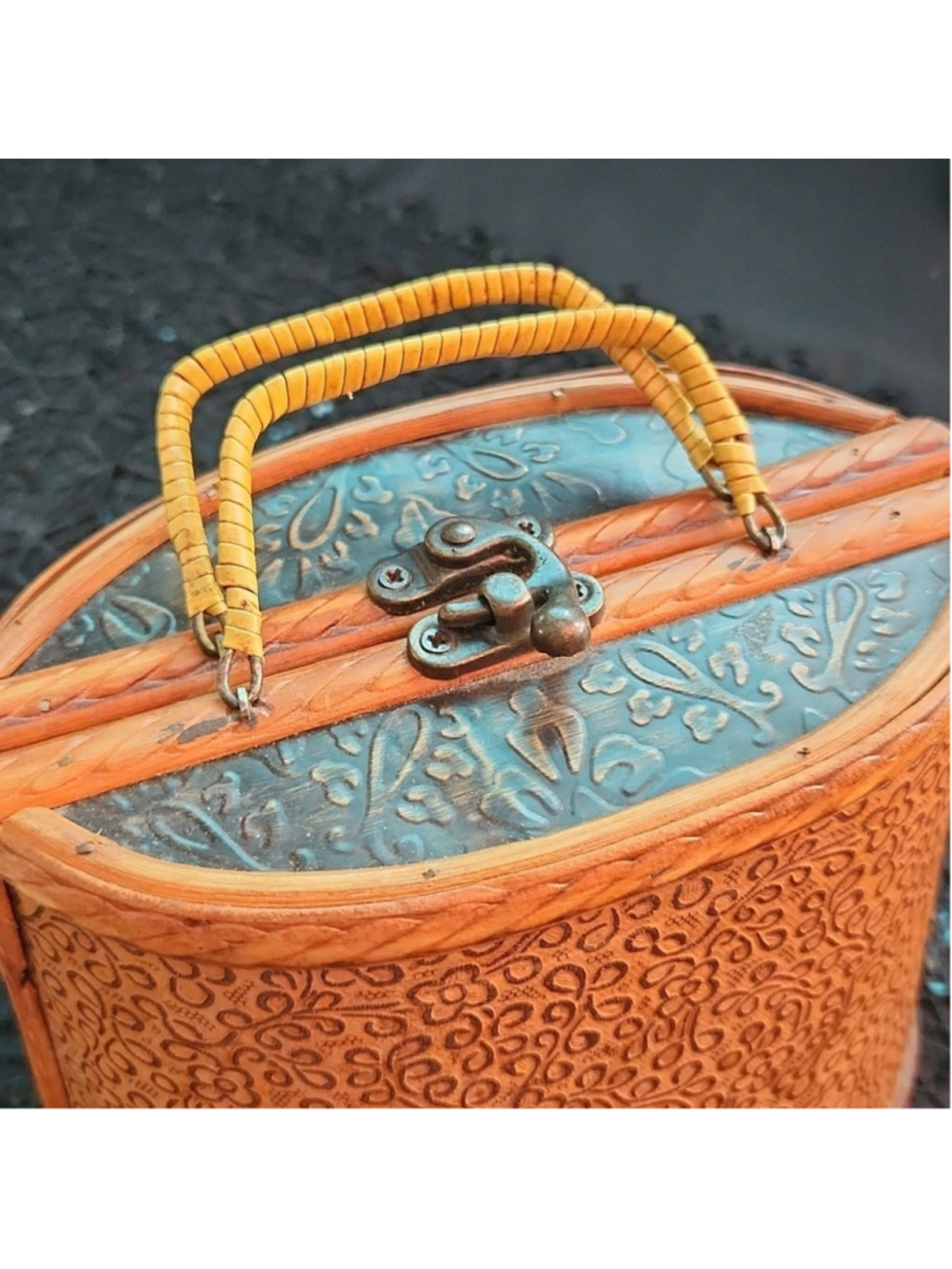 Wooden Handbag, small storage, like new - Picture 2 of 10